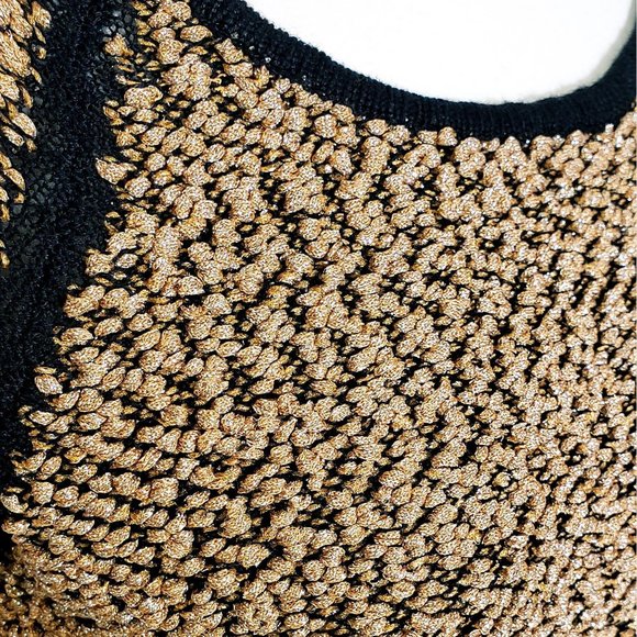 Carmen Marc Valvo Belted Metallic Top NWT - Picture 2 of 9